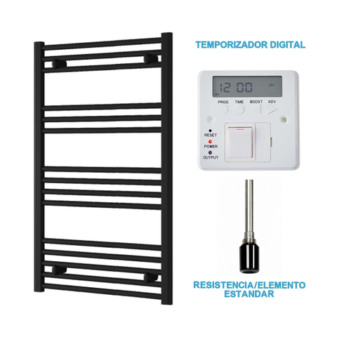 Radiador Toalheiro Elétrico Preto 600 mm de Largura · Pré-cheio