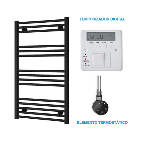 Radiador Toalheiro Elétrico Preto 600 mm de Largura · Pré-cheio