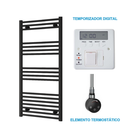 Radiador Toalheiro Elétrico Preto 600 mm de Largura · Pré-cheio