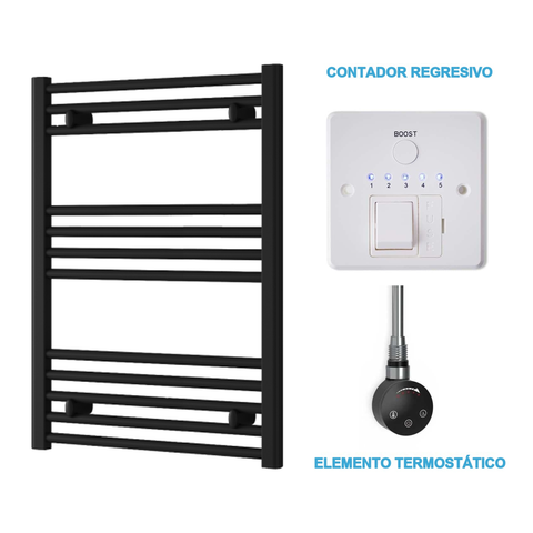 Radiador Toalheiro Elétrico Preto 600 mm de Largura · Pré-cheio