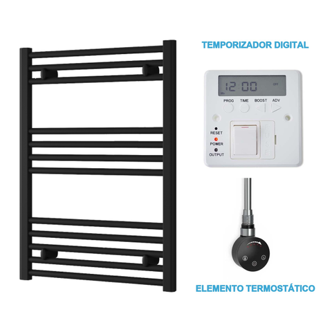 Radiador Toalheiro Elétrico Preto 600 mm de Largura · Pré-cheio