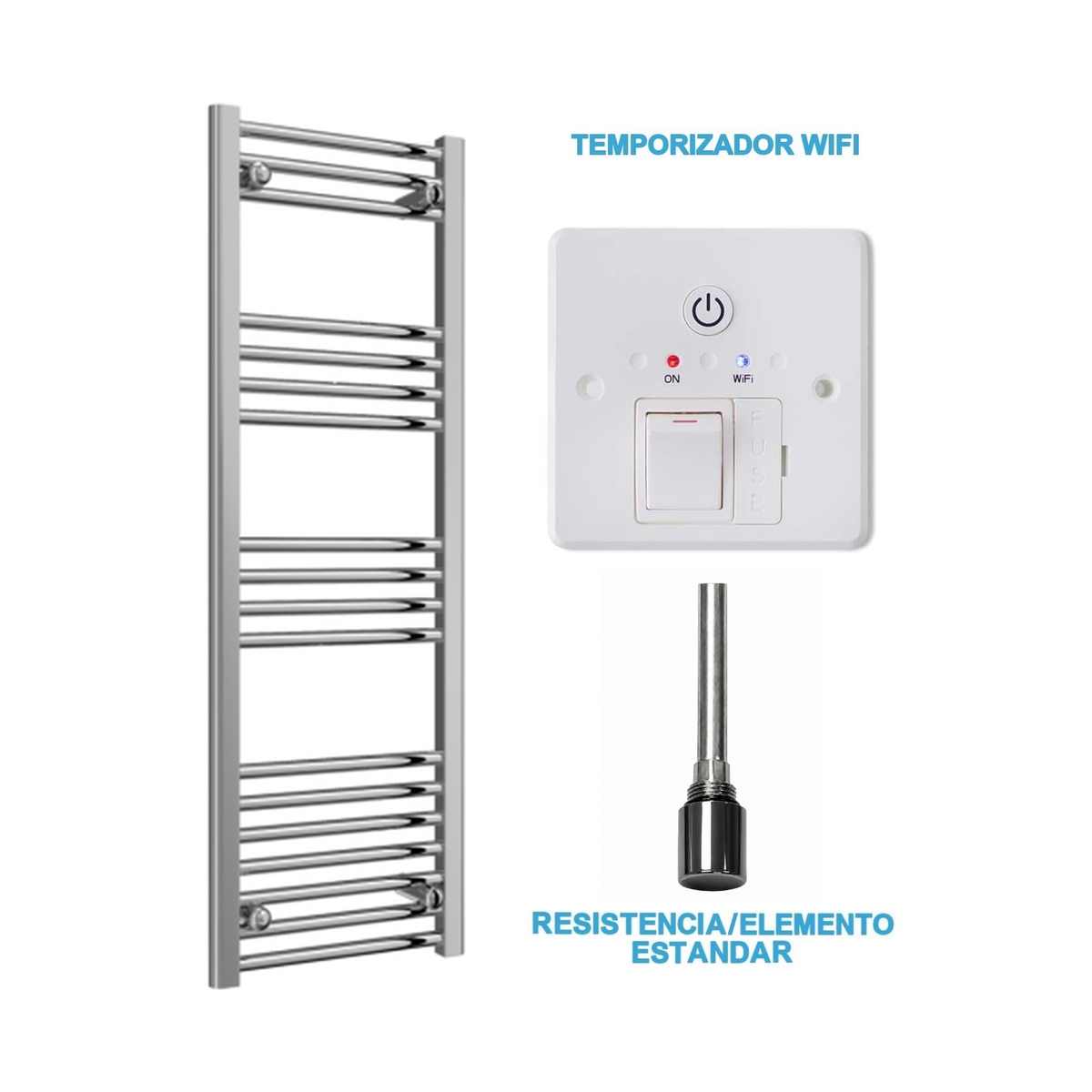 Radiador Toalheiro Elétrico Cromado 400 mm de Largura · Pré-cheio