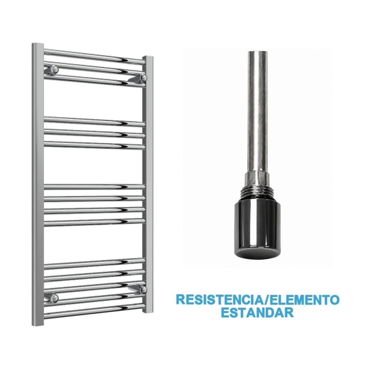 Radiador Toalheiro Elétrico Cromado 500 mm de Largura · Pré-cheio