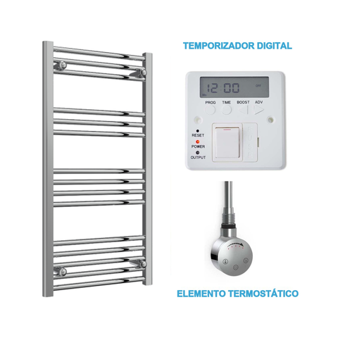 Radiador Toalheiro Elétrico Cromado 500 mm de Largura · Pré-cheio