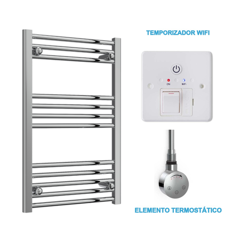 Radiador Toalheiro Elétrico Cromado 500 mm de Largura · Pré-cheio