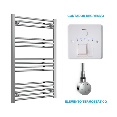 Radiador Toalheiro Elétrico Cromado 600 mm de Largura · Pré-cheio