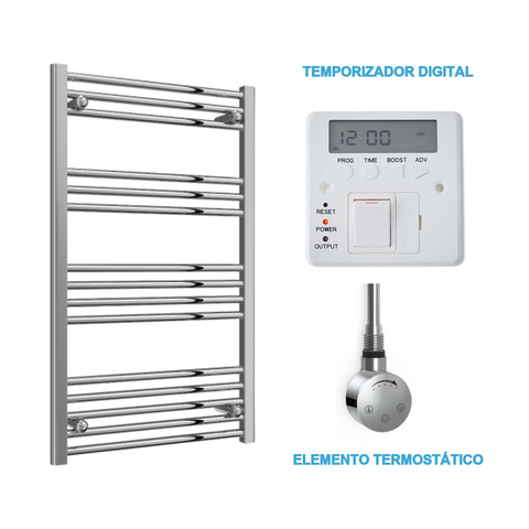 Radiador Toalheiro Elétrico Cromado 600 mm de Largura · Pré-cheio