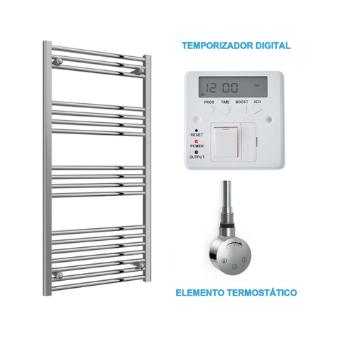 Radiador Toalheiro Elétrico Cromado 600 mm de Largura · Pré-cheio