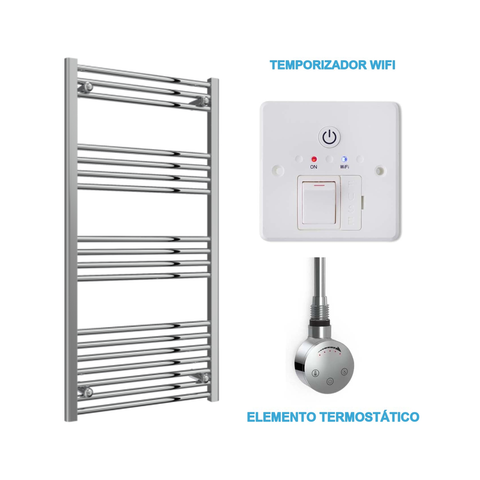 Radiador Toalheiro Elétrico Cromado 600 mm de Largura · Pré-cheio