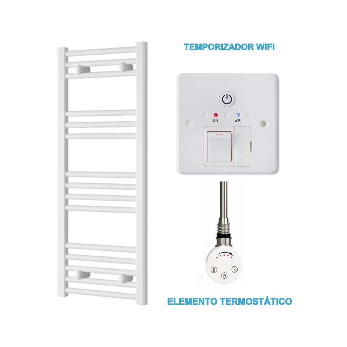 Radiador Toalheiro Elétrico Branco 400 mm de Largura · Pré-cheio