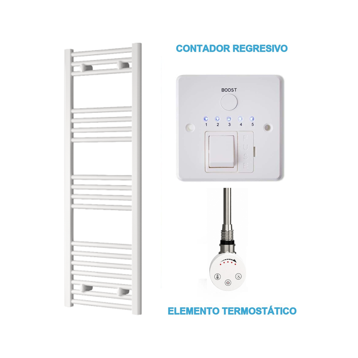 Radiador Toalheiro Elétrico Branco 400 mm de Largura · Pré-cheio
