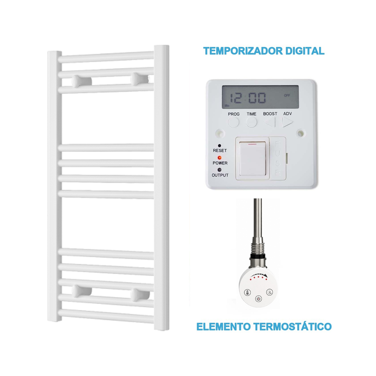 Radiador Toalheiro Elétrico Branco 400 mm de Largura · Pré-cheio