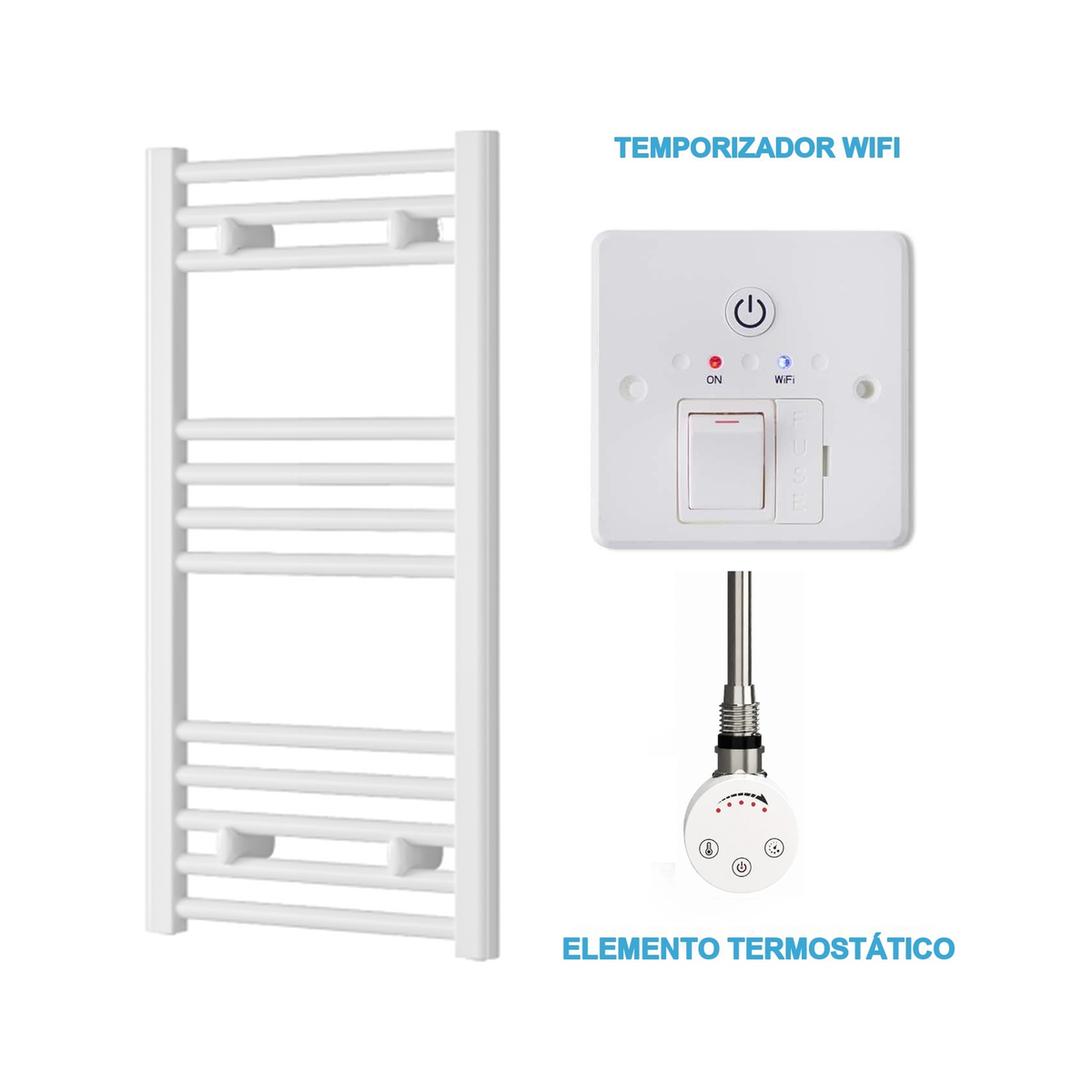 Radiador Toalheiro Elétrico Branco 400 mm de Largura · Pré-cheio