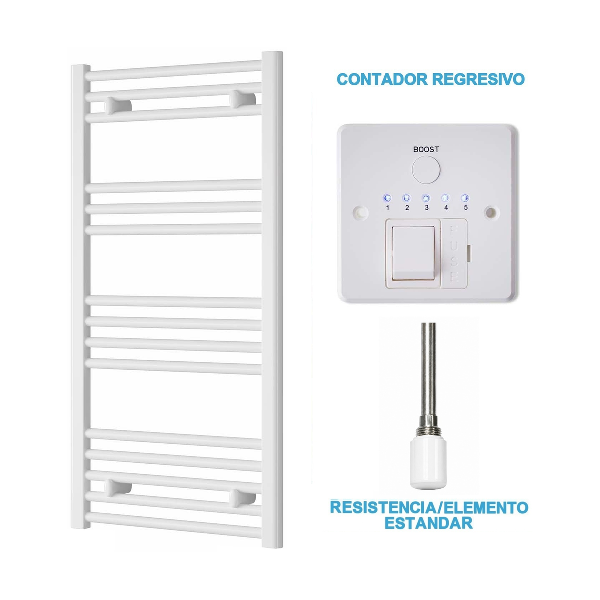 Radiador Toalheiro Elétrico Branco 500 mm de Largura · Pré-cheio