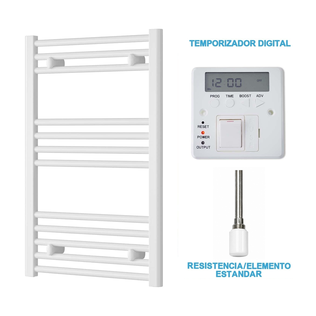 Radiador Toalheiro Elétrico Branco 500 mm de Largura · Pré-cheio