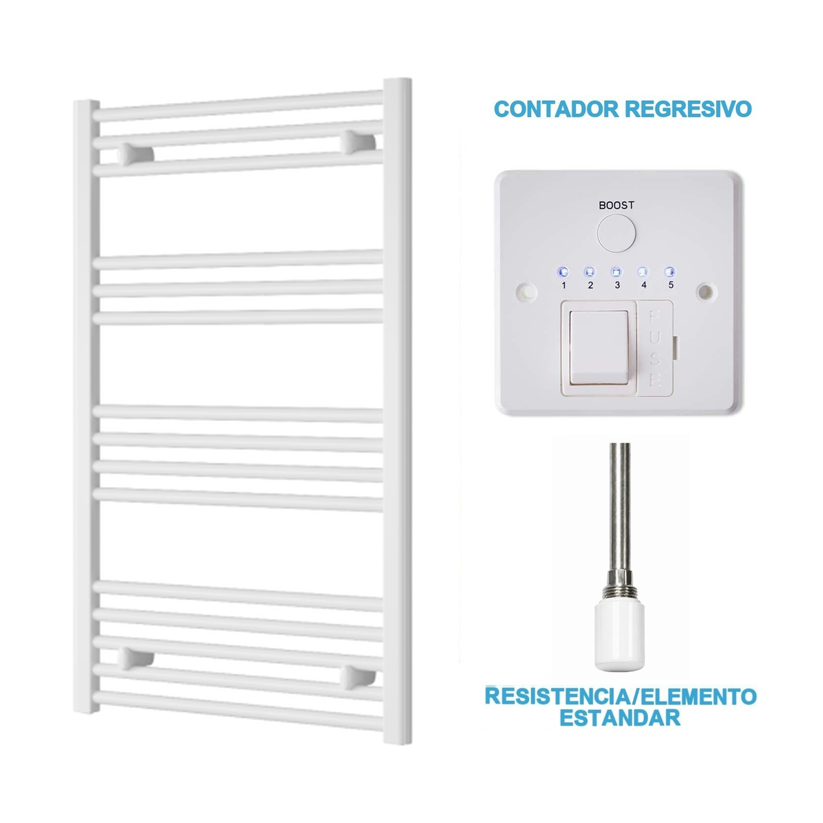 Radiador Toalheiro Elétrico Branco 600 mm de Largura · Pré-cheio