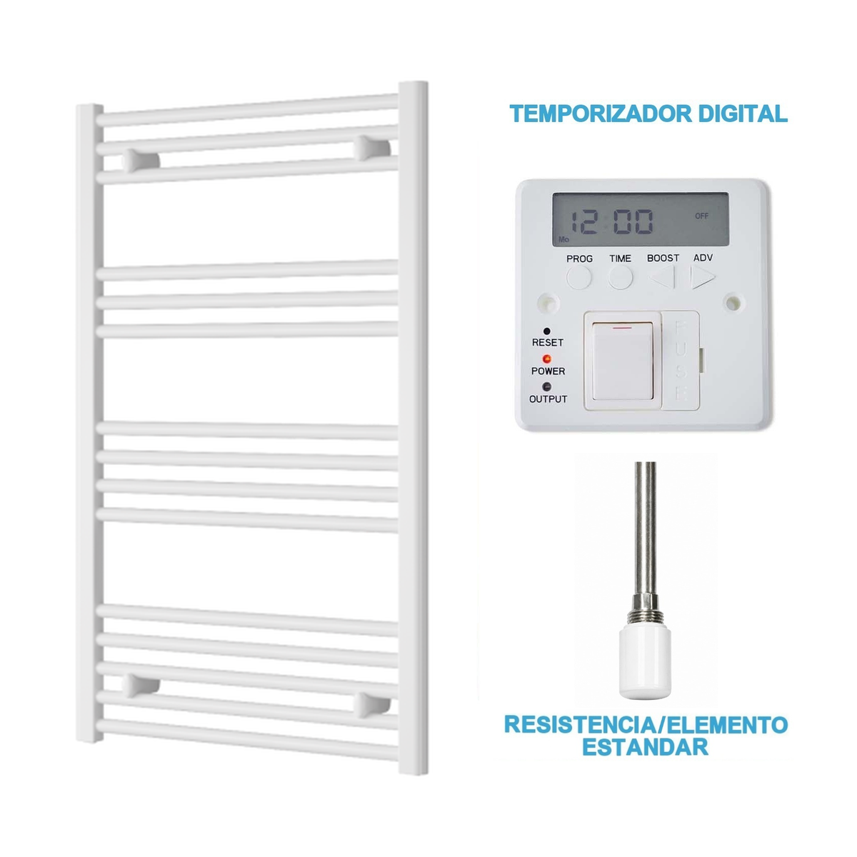 Radiador Toalheiro Elétrico Branco 600 mm de Largura · Pré-cheio