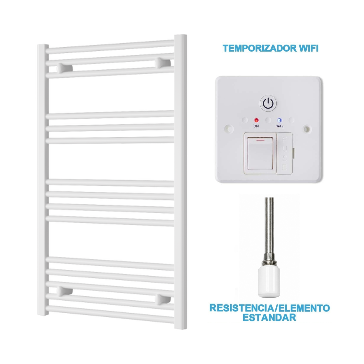 Radiador Toalheiro Elétrico Branco 600 mm de Largura · Pré-cheio