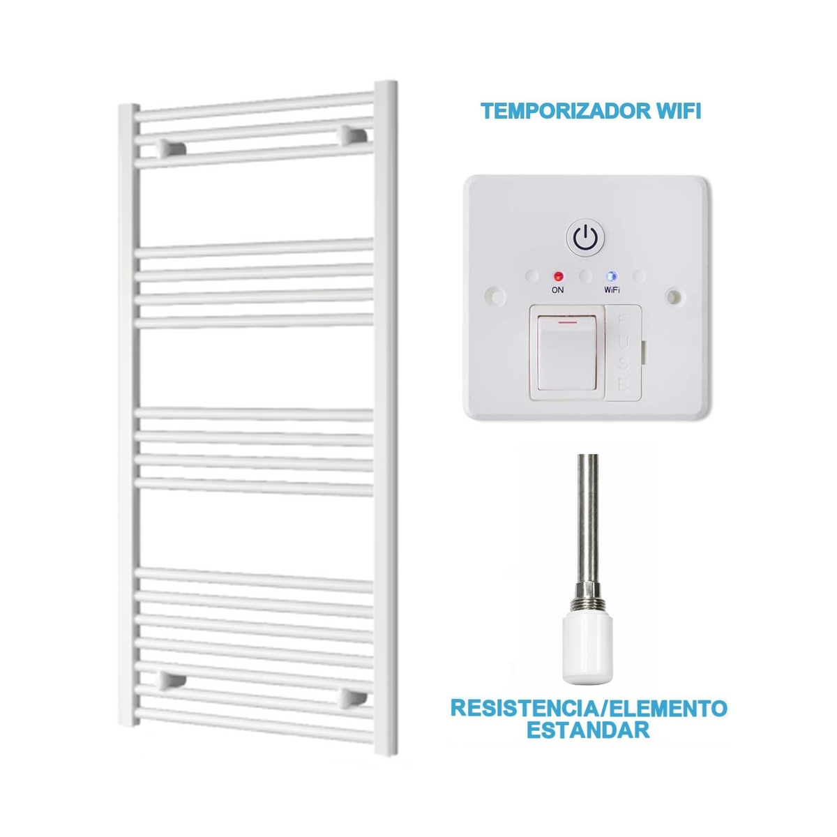 Radiador Toalheiro Elétrico Branco 600 mm de Largura · Pré-cheio