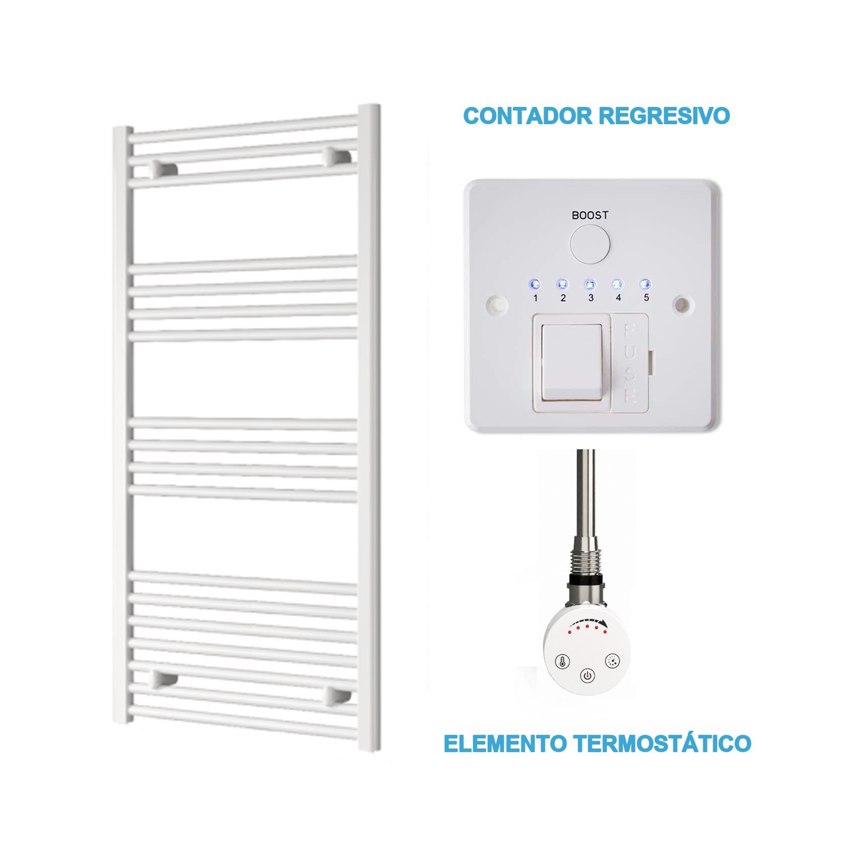 Radiador Toalheiro Elétrico Branco 600 mm de Largura · Pré-cheio