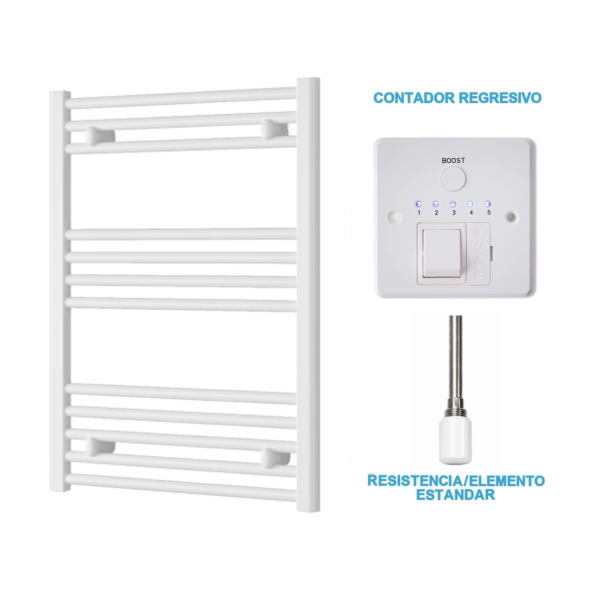 Radiador Toalheiro Elétrico Branco 600 mm de Largura · Pré-cheio