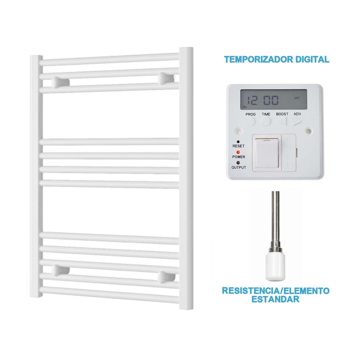 Radiador Toalheiro Elétrico Branco 600 mm de Largura · Pré-cheio