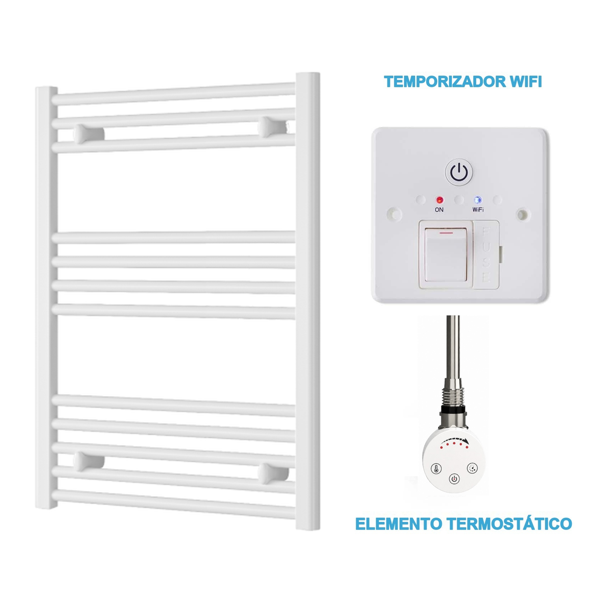 Radiador Toalheiro Elétrico Branco 600 mm de Largura · Pré-cheio