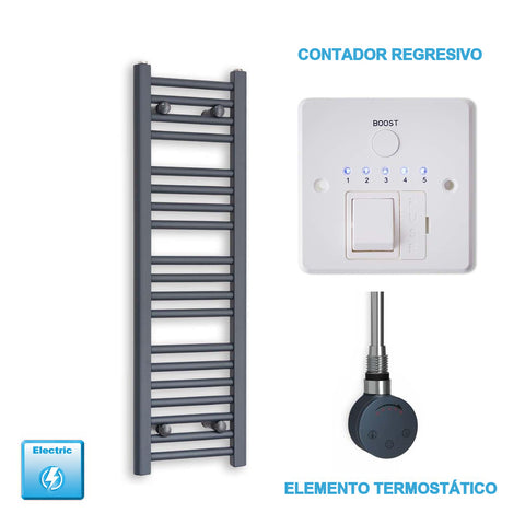 Radiador Toalheiro Elétrico Antracite 300 mm de Largura · Pré-cheio
