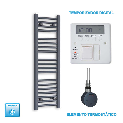 Radiador Toalheiro Elétrico Antracite 300 mm de Largura · Pré-cheio