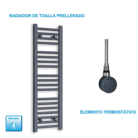 Radiador Toalheiro Elétrico Antracite 300 mm de Largura · Pré-cheio