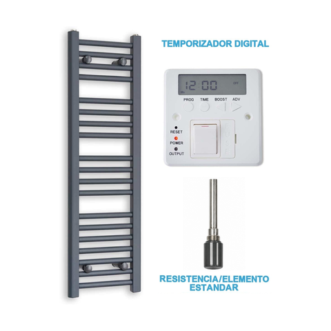 Radiador Toalheiro Elétrico Antracite 300 mm de Largura · Pré-cheio