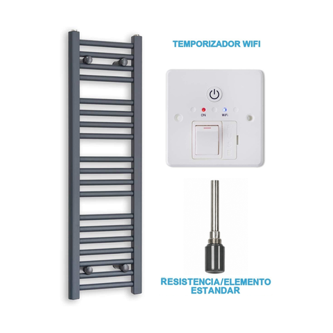 Radiador Toalheiro Elétrico Antracite 300 mm de Largura · Pré-cheio
