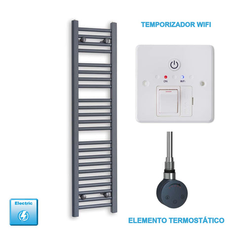 Radiador Toalheiro Elétrico Antracite 300 mm de Largura · Pré-cheio