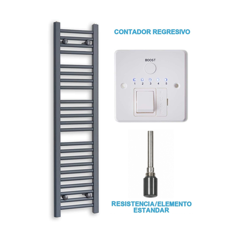 Radiador Toalheiro Elétrico Antracite 300 mm de Largura · Pré-cheio