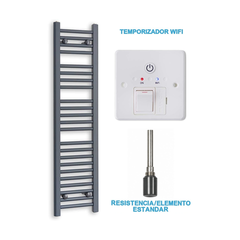 Radiador Toalheiro Elétrico Antracite 300 mm de Largura · Pré-cheio