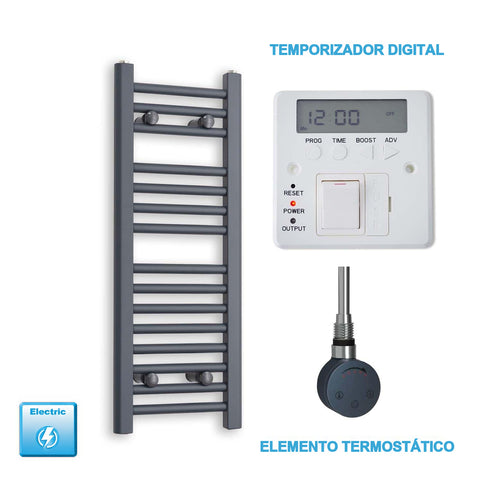 Radiador Toalheiro Elétrico Antracite 300 mm de Largura · Pré-cheio