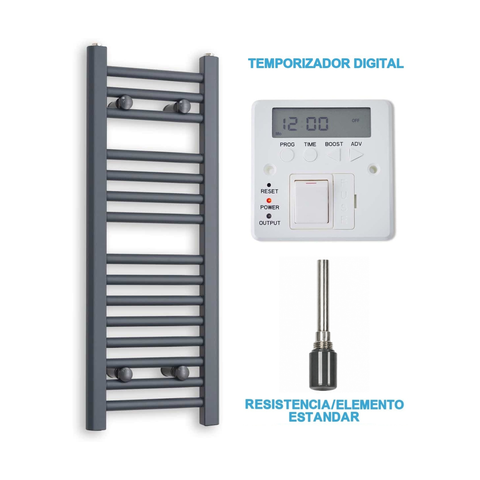 Radiador Toalheiro Elétrico Antracite 300 mm de Largura · Pré-cheio