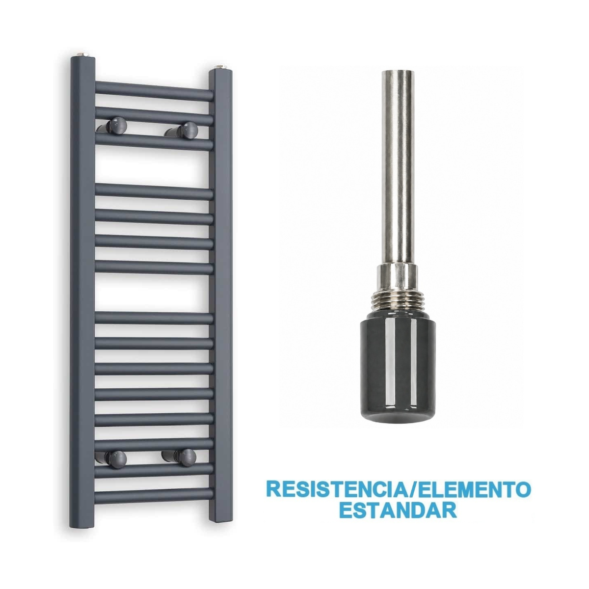 Radiador Toalheiro Elétrico Antracite 300 mm de Largura · Pré-cheio