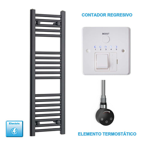 Radiador Toalheiro Elétrico Preto 300 mm de Largura · Pré-cheio