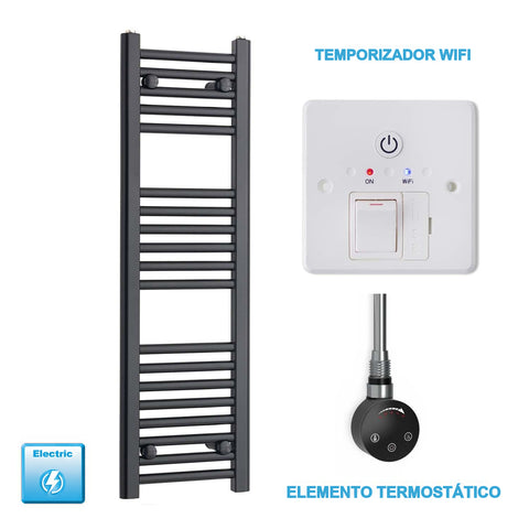 Radiador Toalheiro Elétrico Preto 300 mm de Largura · Pré-cheio
