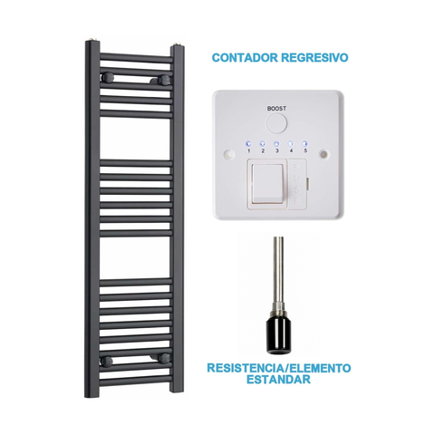Radiador Toalheiro Elétrico Preto 300 mm de Largura · Pré-cheio