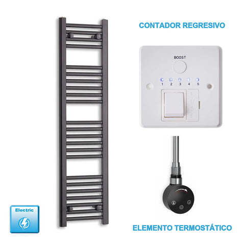 Radiador Toalheiro Elétrico Preto 300 mm de Largura · Pré-cheio