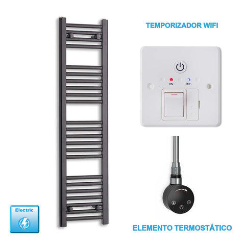 Radiador Toalheiro Elétrico Preto 300 mm de Largura · Pré-cheio