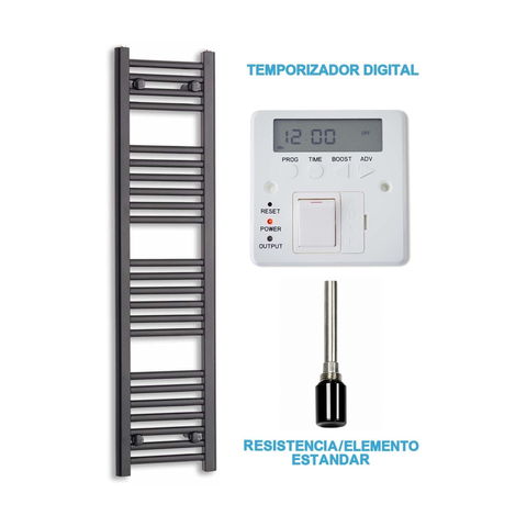 Radiador Toalheiro Elétrico Preto 300 mm de Largura · Pré-cheio