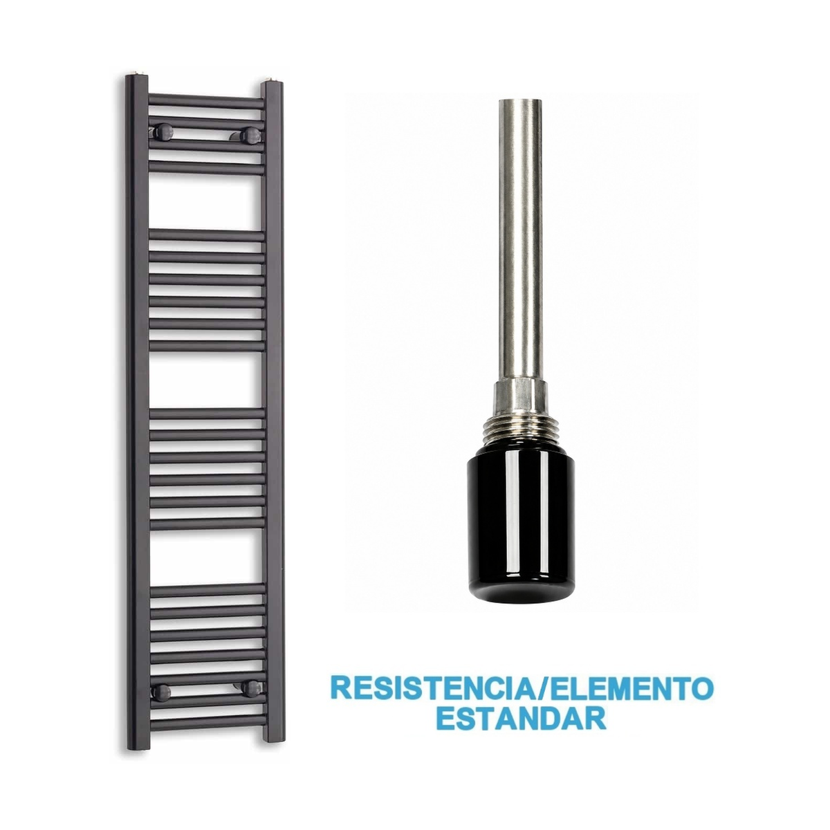 Radiador Toalheiro Elétrico Preto 300 mm de Largura · Pré-cheio