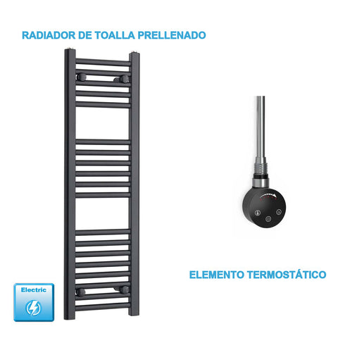 Radiador Toalheiro Elétrico Preto 300 mm de Largura · Pré-cheio