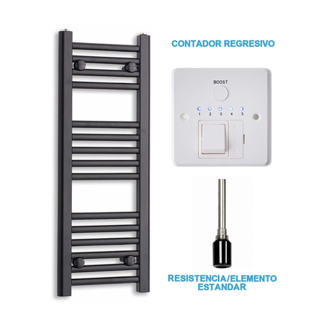 Radiador Toalheiro Elétrico Preto 300 mm de Largura · Pré-cheio