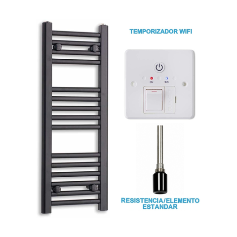 Radiador Toalheiro Elétrico Preto 300 mm de Largura · Pré-cheio
