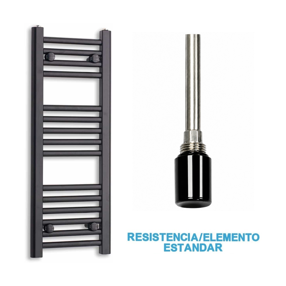 Radiador Toalheiro Elétrico Preto 300 mm de Largura · Pré-cheio