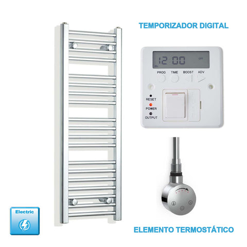 Radiador Toalheiro Elétrico Cromado 300 mm de Largura · Pré-cheio